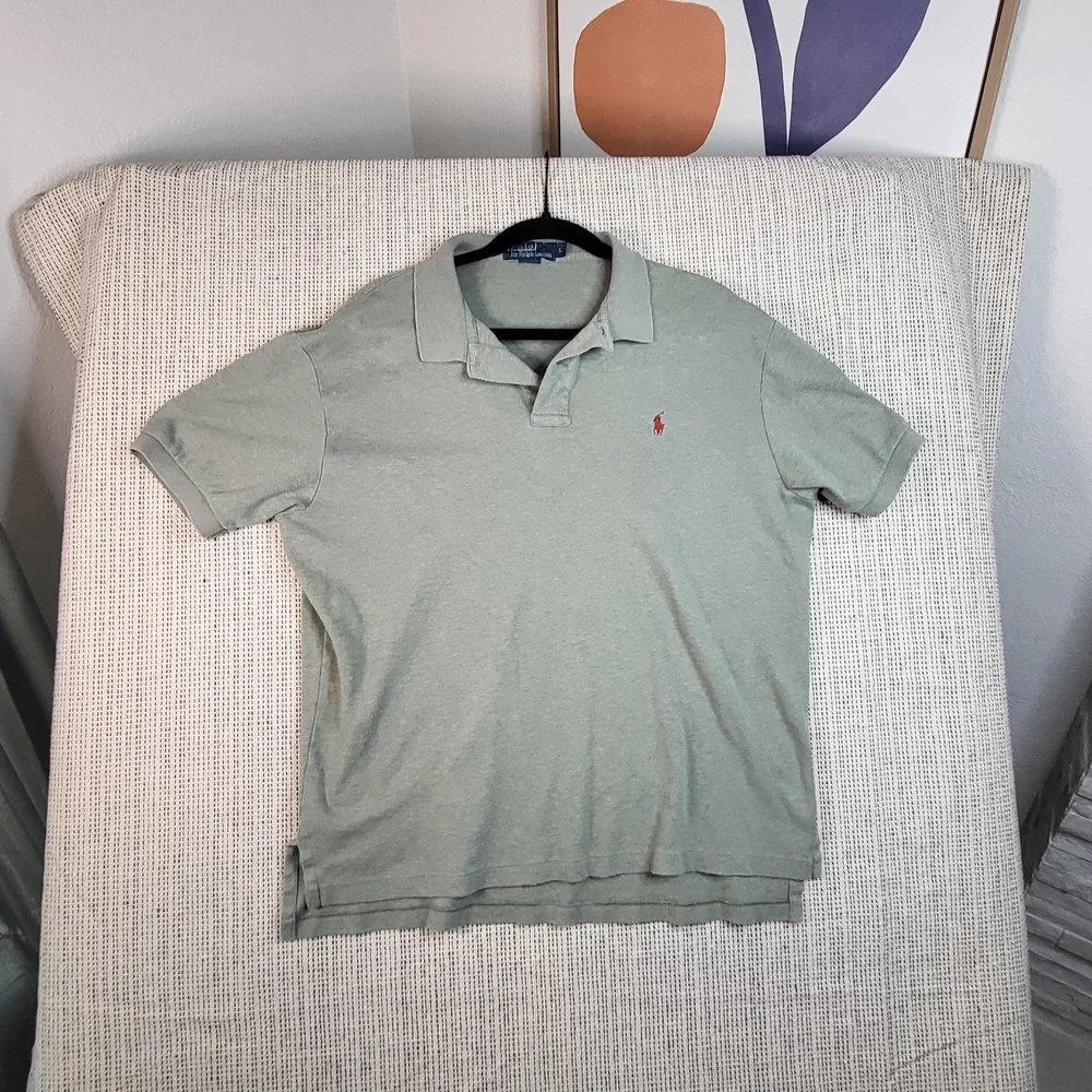 Ralph Lauren Polo Shirt Mens Large Classic Fit Short Sleeve Casual Pony Embroide
